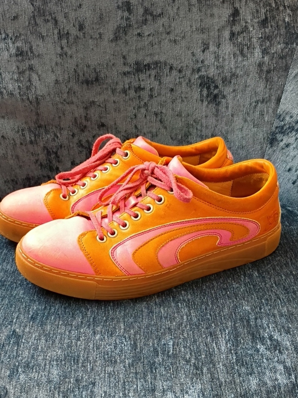 John Fluevog Pink And Orange Leather Bowling Shoes Size 10